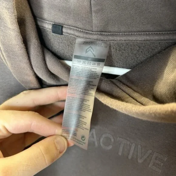 Oner Active Classic Oversized Hoodie in Deep Taupe - Size Medium - Picture 10 of 13